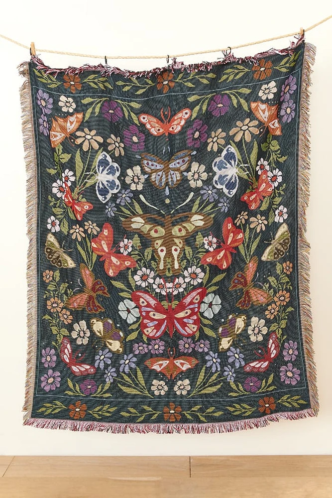 Enchanted Butterfly Woven Throw Blanket