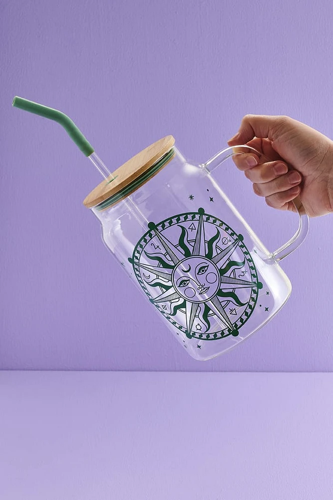 Zodiac Sun Glass Mason Jar