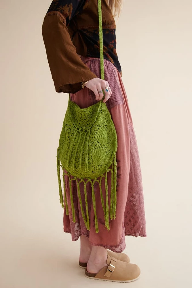 Lime Crochet Crossbody Bag