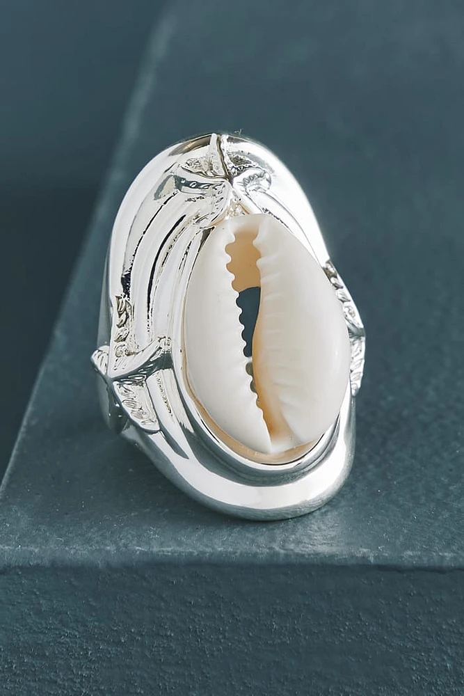 Cowrie Shell Starfish Shield Ring