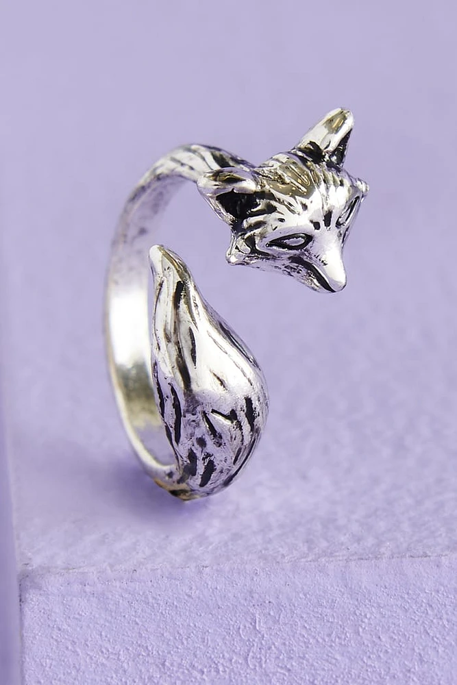 Silver Wrapped Fox Ring