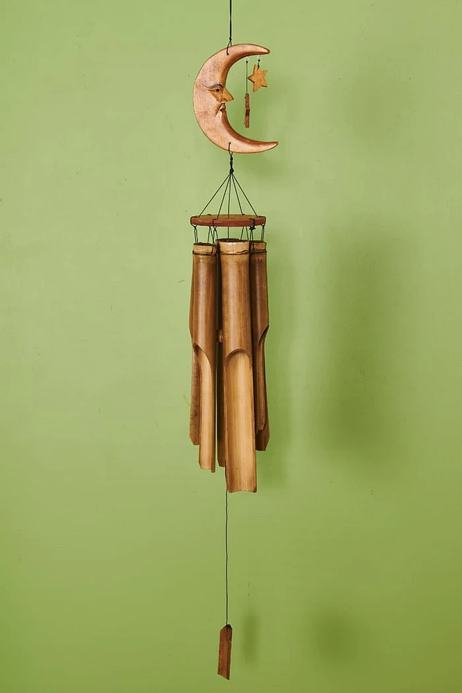 Starry Moon Bamboo Wooden Windchime