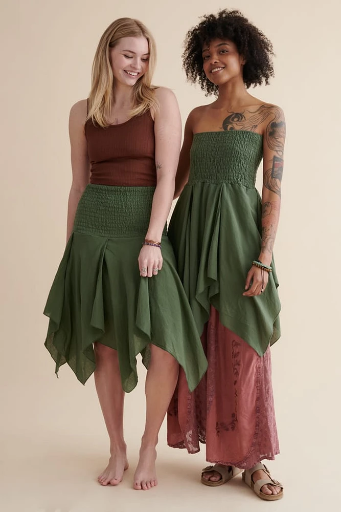 Green Convertible Boho Fairy Skirt - Enchant Your Look Today