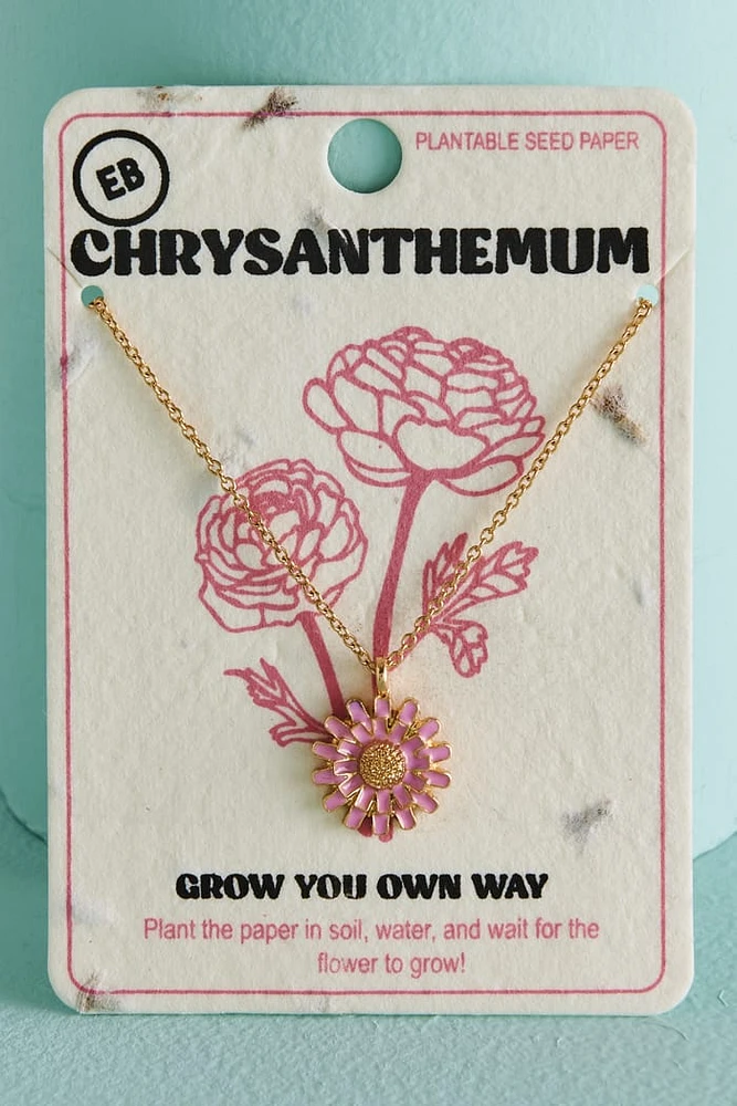Bloom with Style - Shop Chrysanthemum Seed Paper Necklace