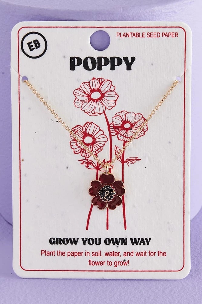 Poppy Plantable Seed Paper Necklace Set