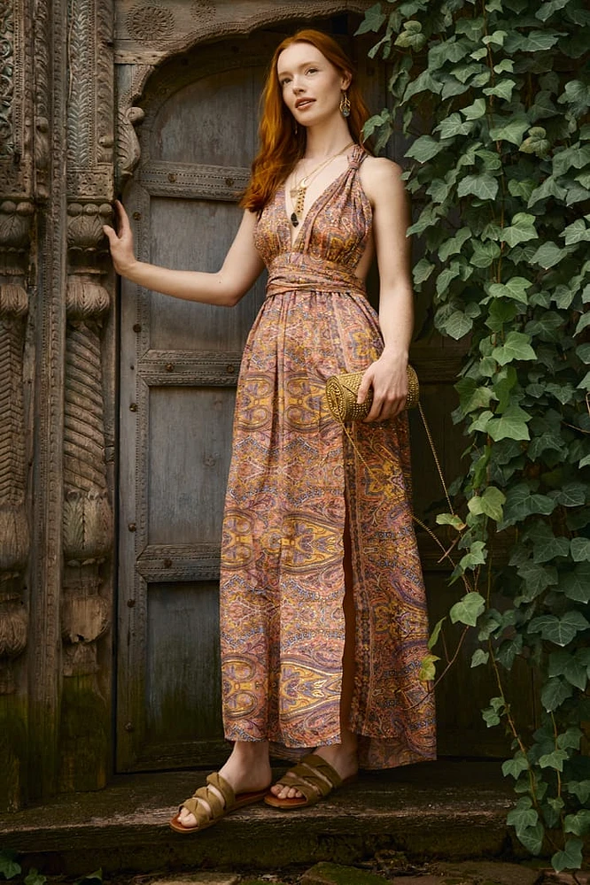 Shop Pink Wrap Top Maxi Dress for Women - boho Summer Style