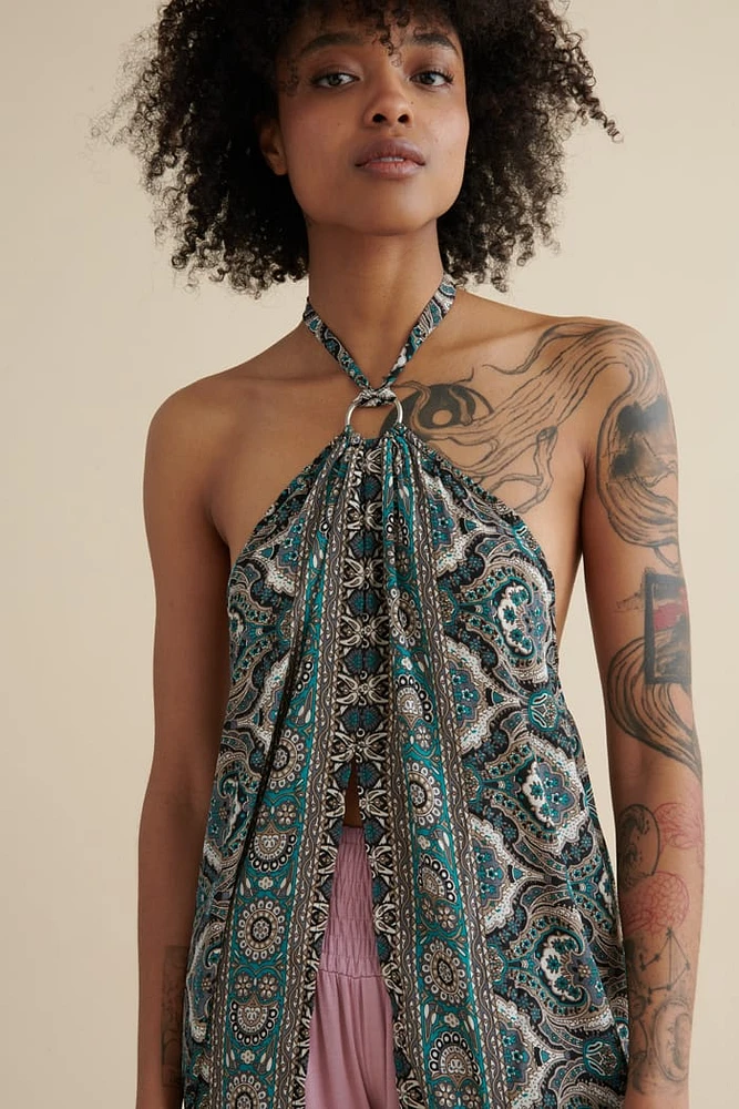 Sari Halter Split Front Shirt