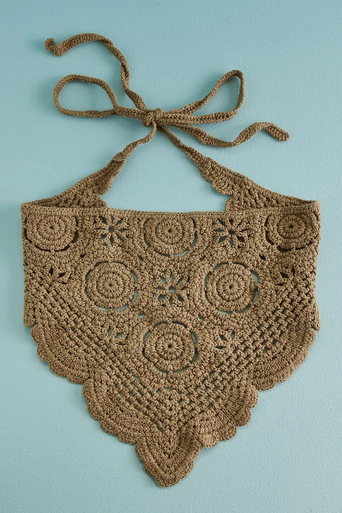 Mocha Craft Square Scallop Hair Scarf