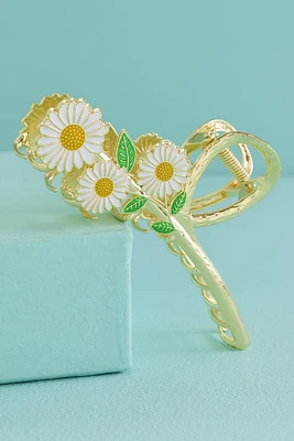 Daisy Cluster Gold Metal Claw Clip