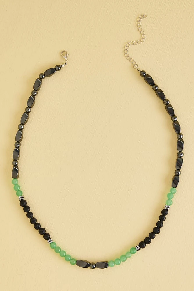 Green Aventurine and Hematite Necklace