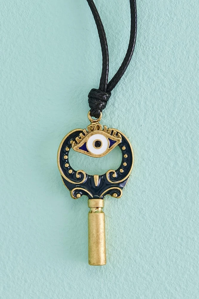 Antique Evil Eye Key Necklace