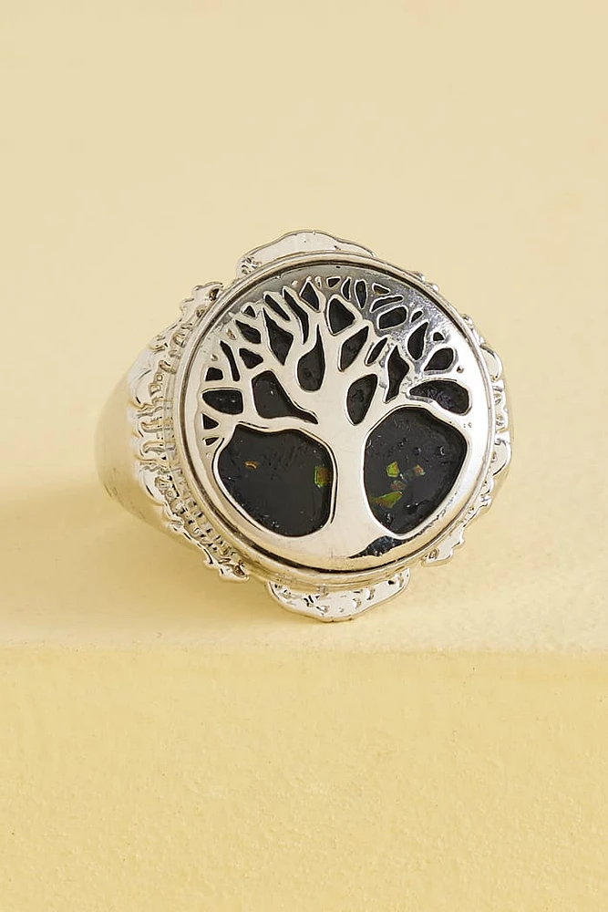 Faux Moonstone Tolkien Tree Ring