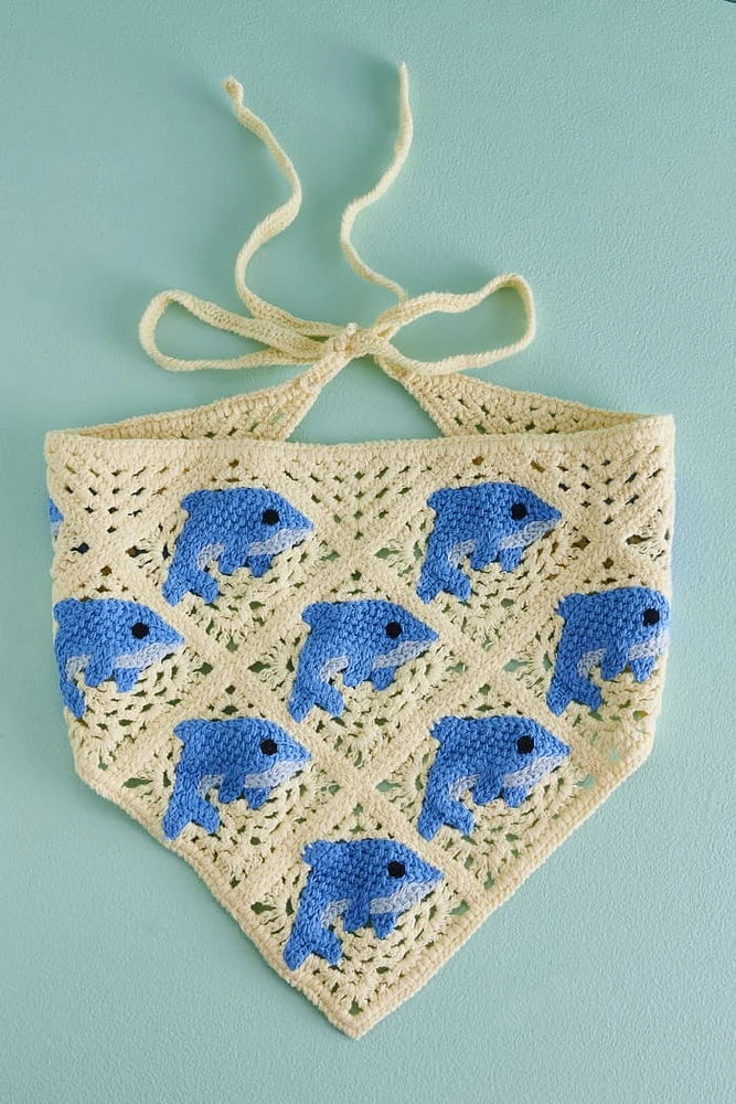 Blue Dolphin Hair Scarf