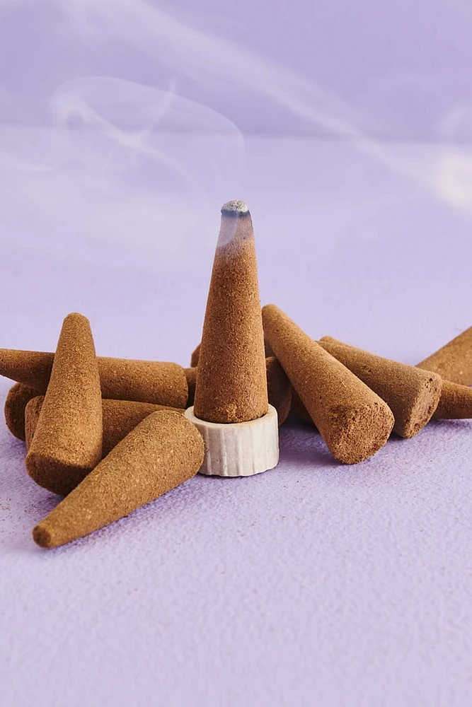 Vanilla Organic Goodness Incense Cone and Burner Set