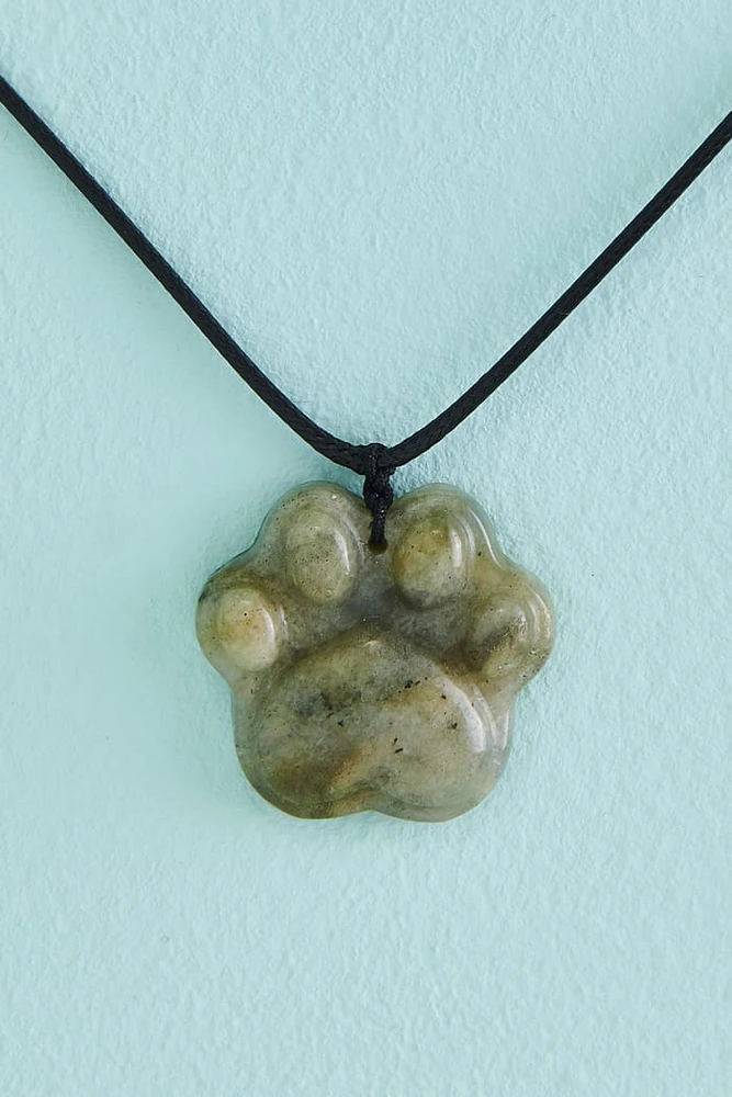 Labradorite Cat Paw Necklace