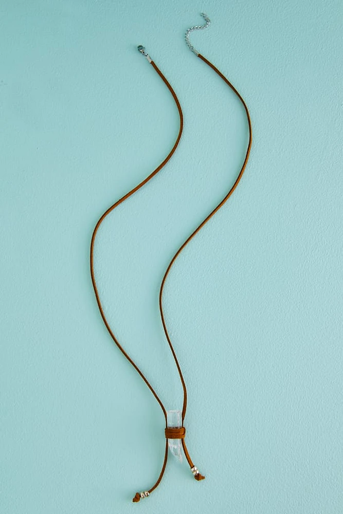 Ground Your Energy with Brown Quartz Wrap Necklace - Shop Now