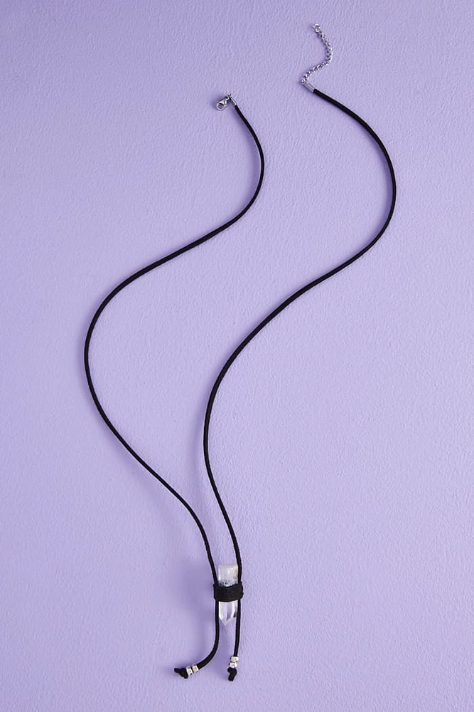 Shop Black Clear Quartz Wrap Necklace - boho Crystal Energy