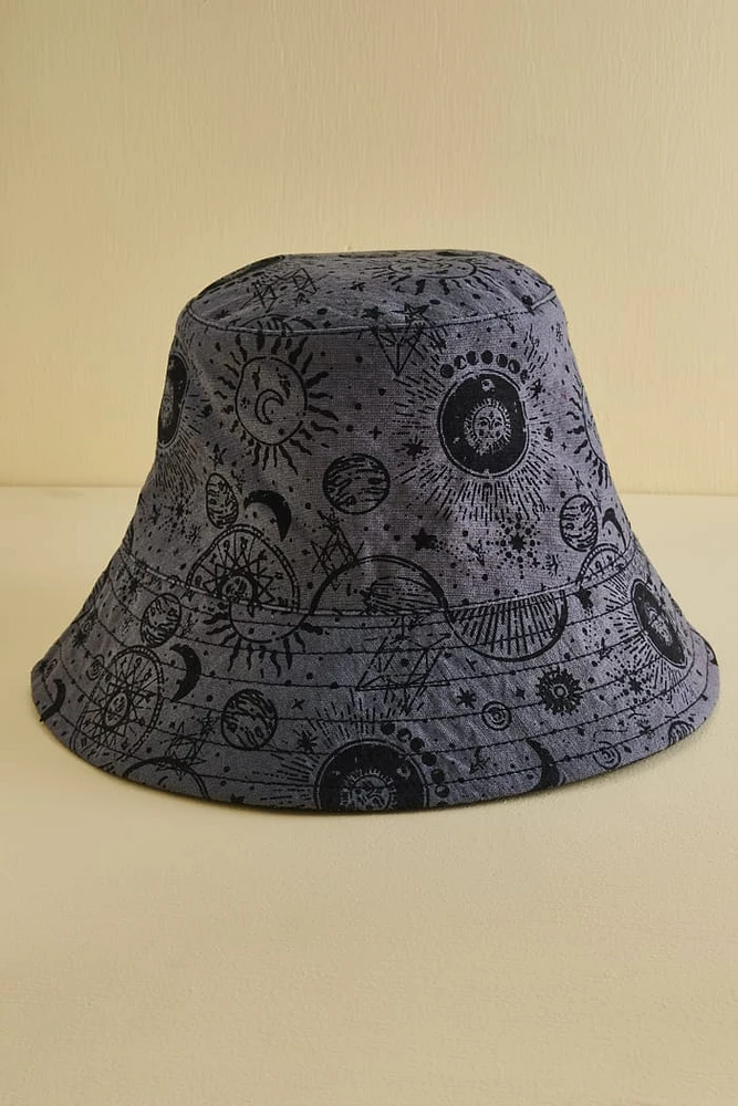 Dark Grey Celestial Bucket Hat
