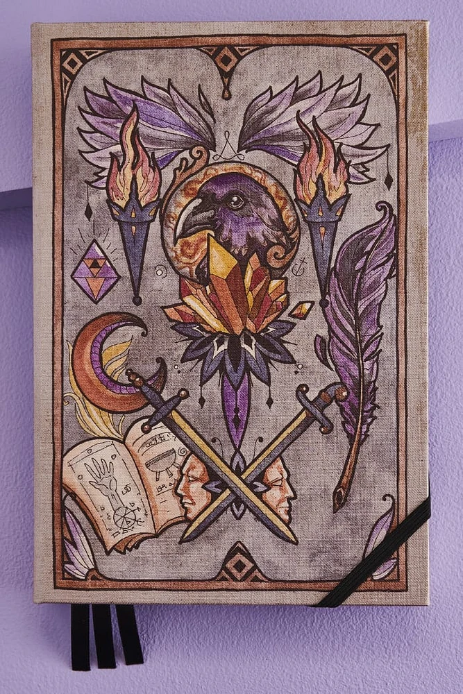 Raven Medieval Sword Fabric Journal