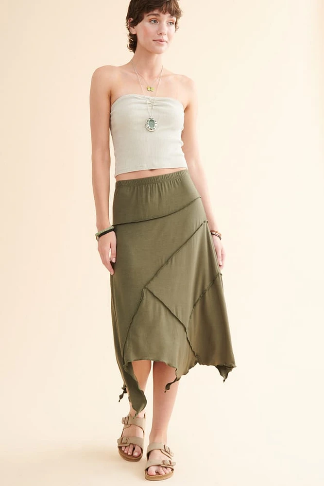 Emerald Asymmetrical Fairy Maxi Skirt