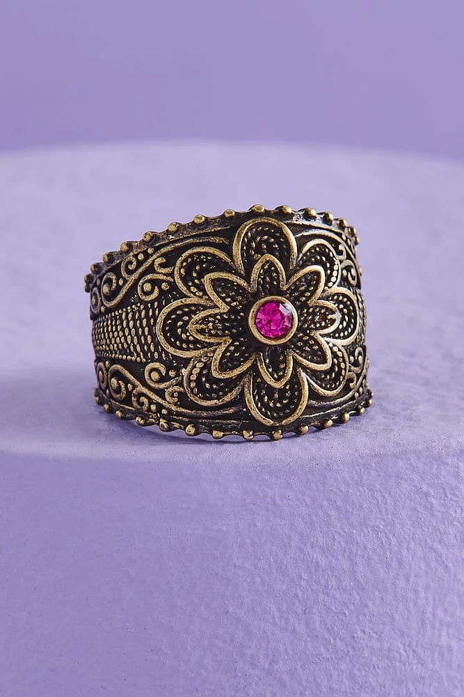 Magenta Stone Antique Ring