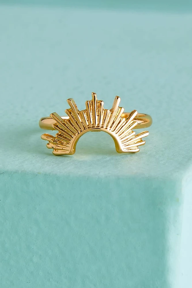 Gold Art Deco Sun Ring