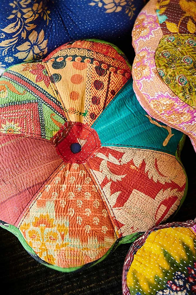 Flower Kantha Pillow