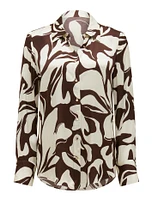 Lila Longline Printed Satin Shirt