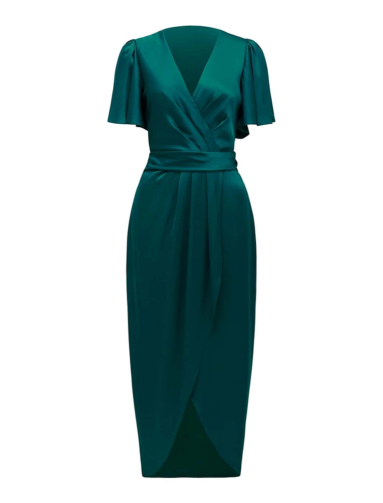 Estelle Flutter Sleeve Midi Dress