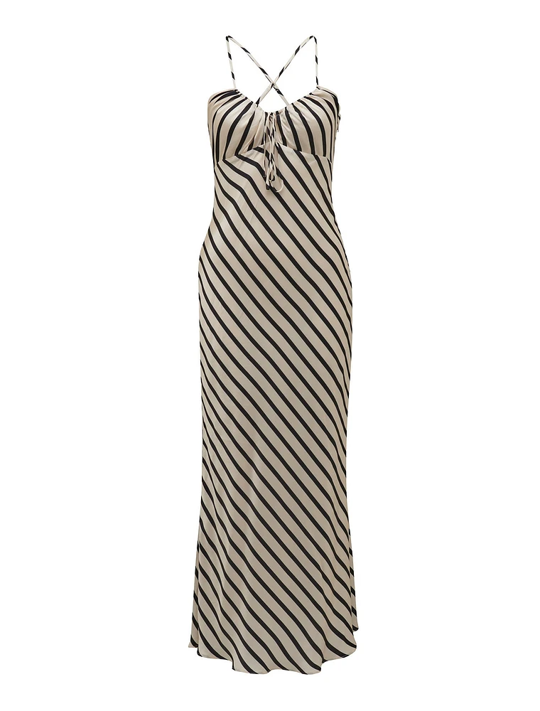 Abby Satin Stripe Midi