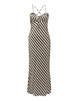 Abby Satin Stripe Midi