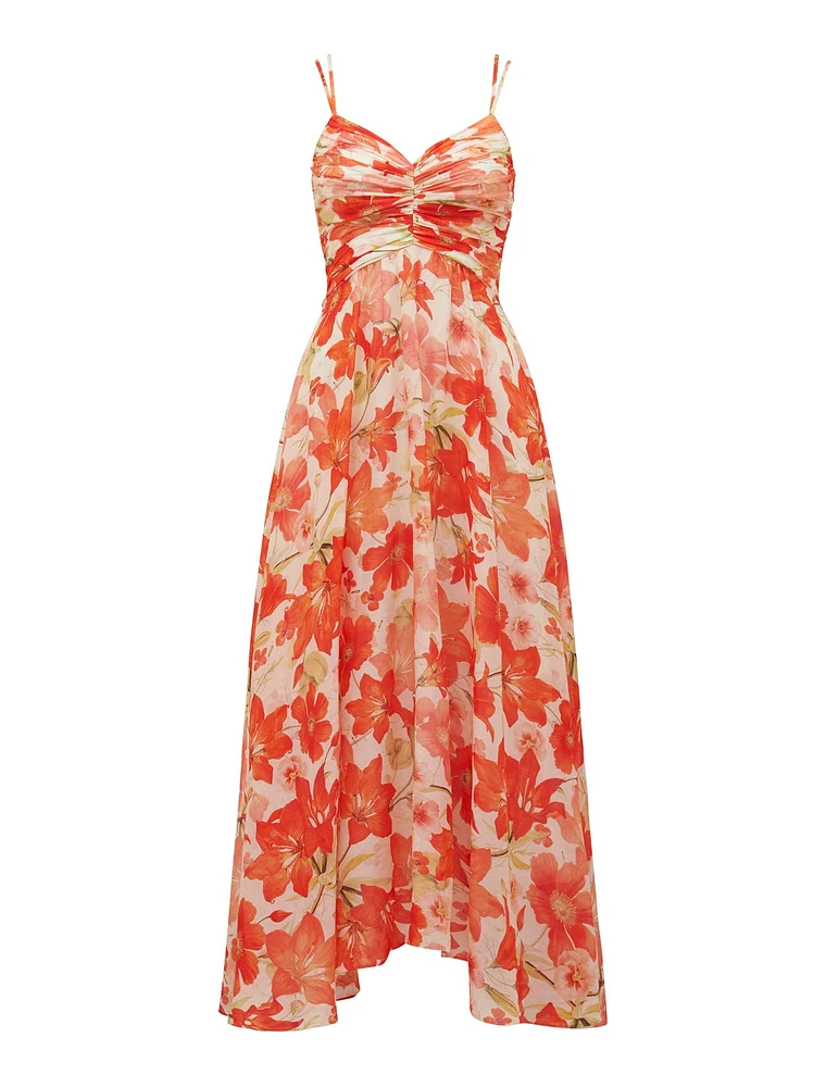 Jolie Strappy Ruched Bodice Maxi