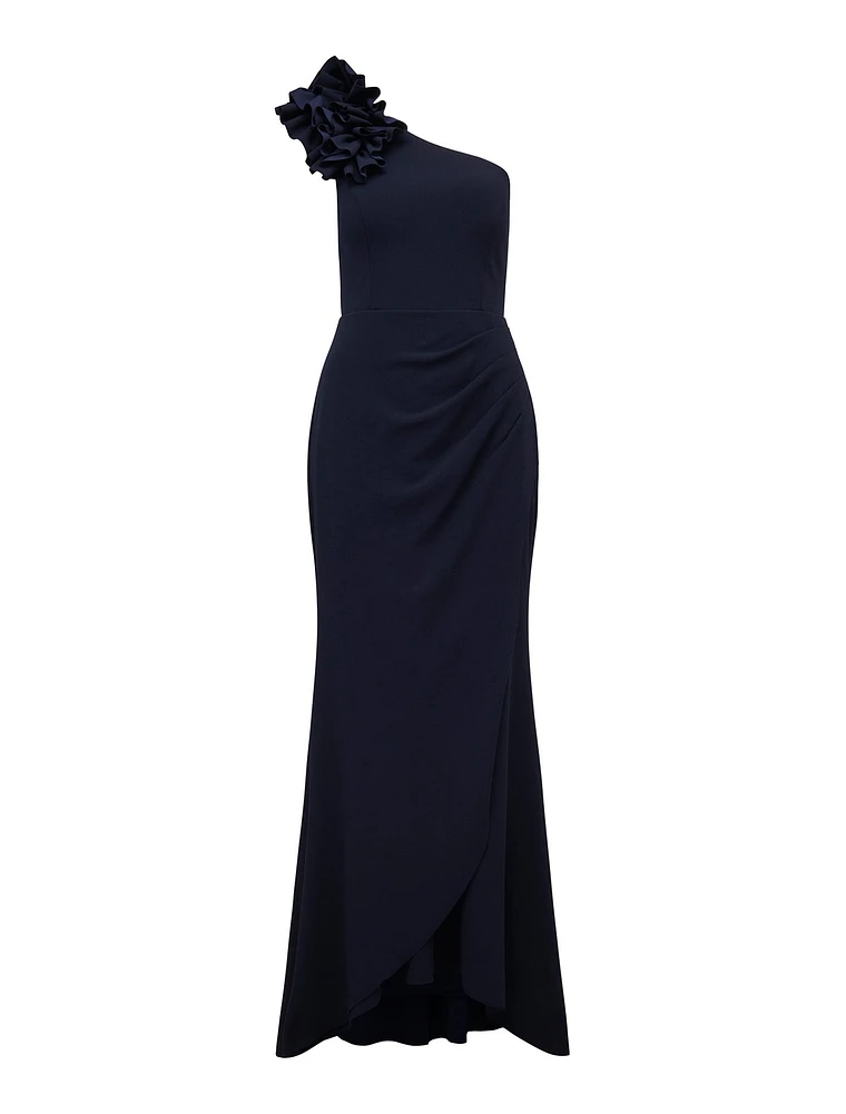Leanne One Shoulder Ruffle Dress