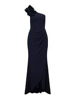 Leanne One Shoulder Ruffle Dress