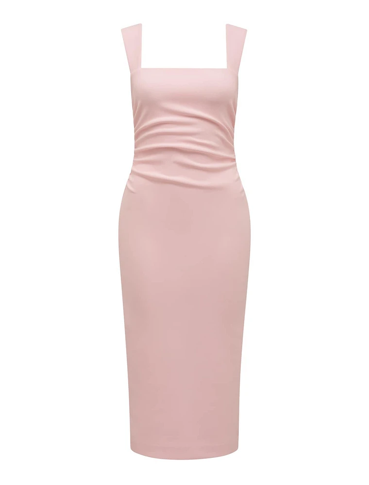 Reina Petite Ruched Bodycon Midi Dress