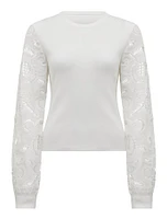 Charlie Woven Sleeve Knit Top