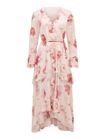 Kya Long Sleeve Frill Midi Dress