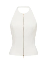 Paris Zip-Front Halter Top