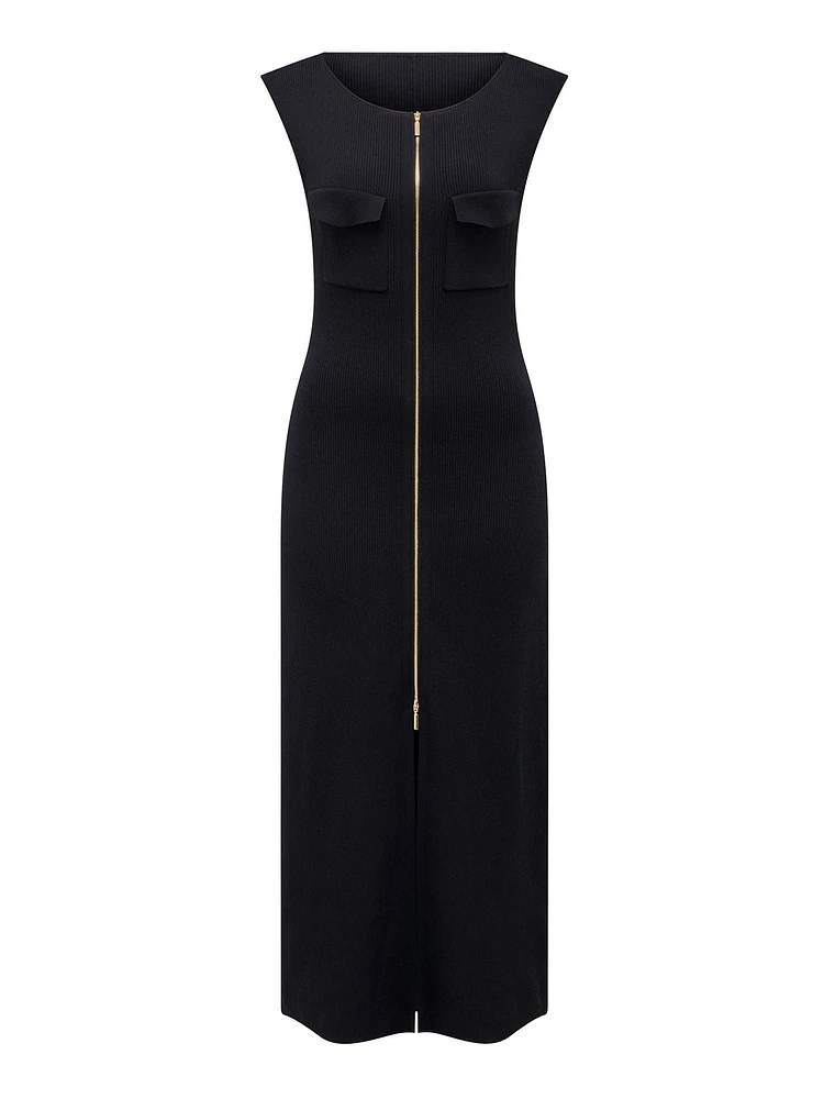 Harriet Zip Through Midi Dress