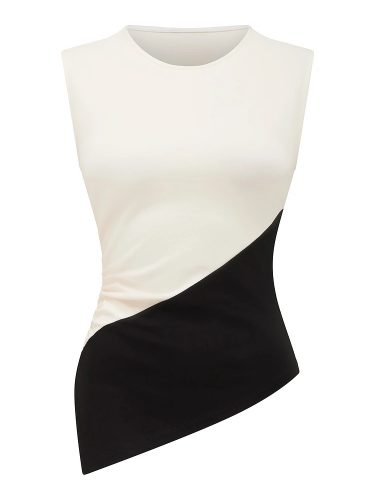 Camryn Two-Tone Asymmetrical Top