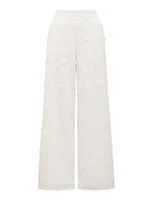 Daisy Broderie Wide-Leg Pants