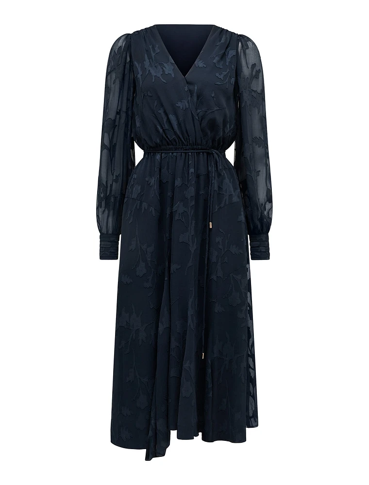 Solange Long Sleeve Burnout Midi Dress