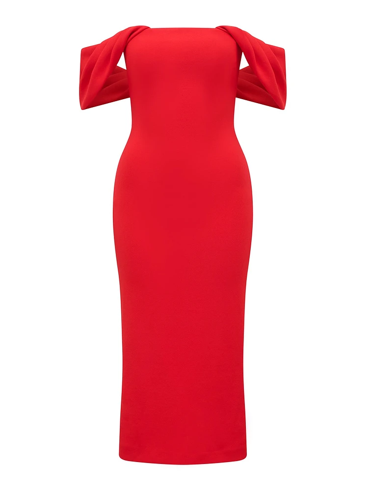 Jacinta Petite Off Shoulder Midi Dress