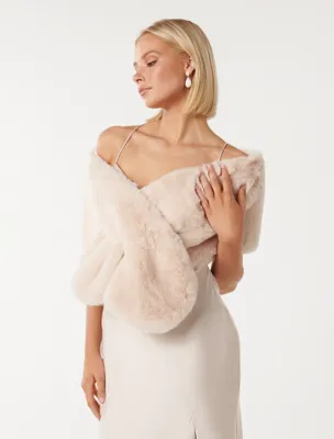 Laura Faux Fur Wrap