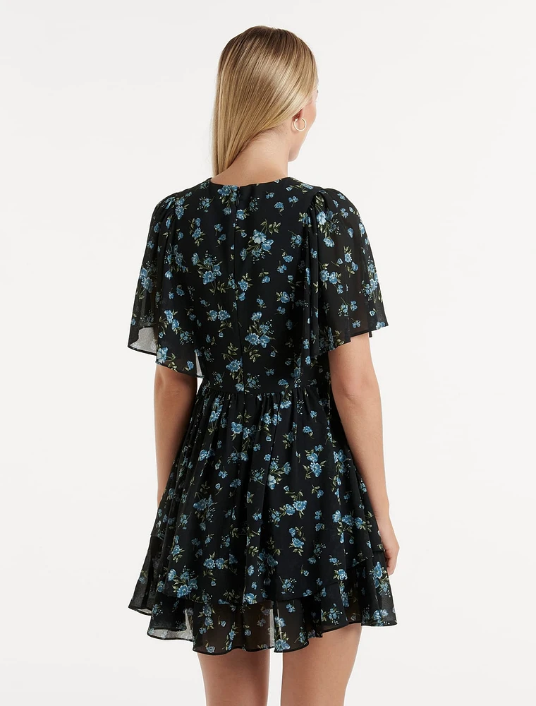 Kimmy Flutter Sleeve Mini Dress