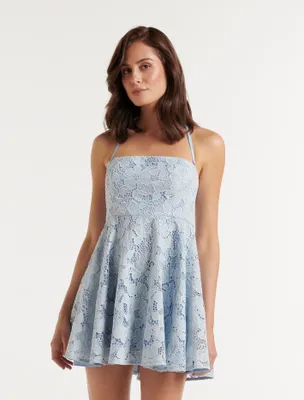 Aliyah Petite Lace Skater Mini Dress