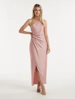 Melissa One Shoulder Satin Dress