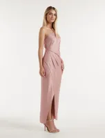 Melissa One Shoulder Satin Dress