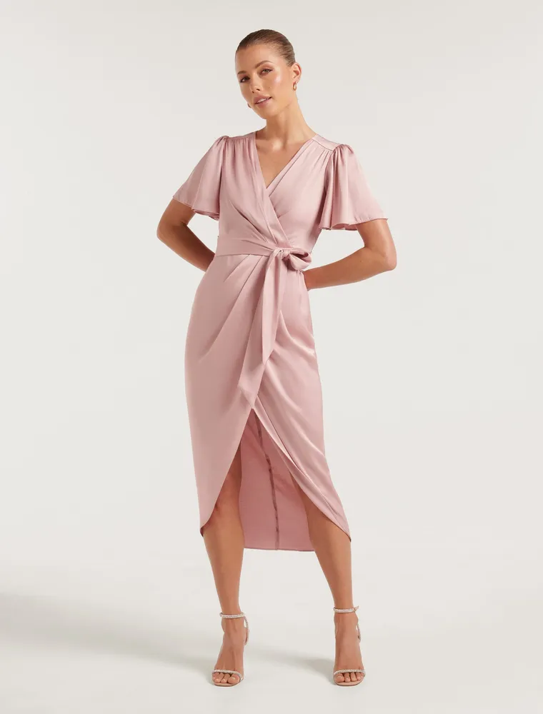 Carolina Petite Satin Midi Dress