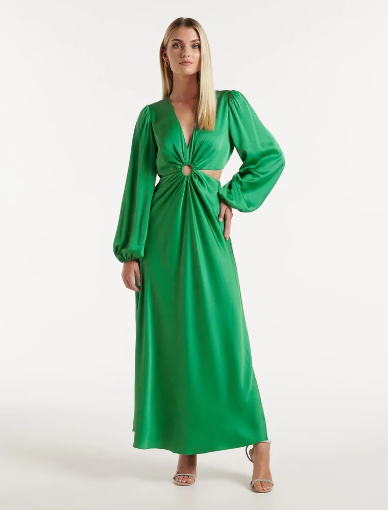 Giselle Cut Out Satin Midi Dress